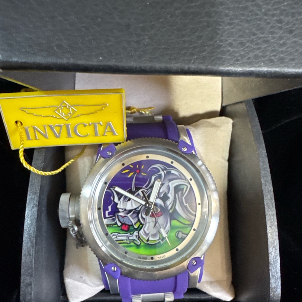 Invicta Purple and Silver Watch